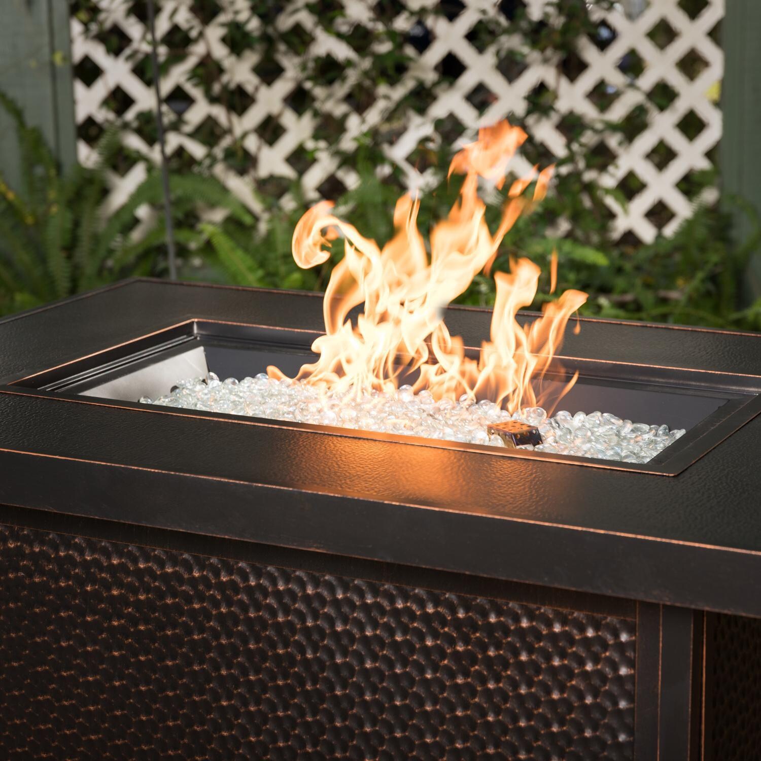 Ultimate Patio La flore 48-Inch Rectangle Aluminum Natural Gas Fire Pit