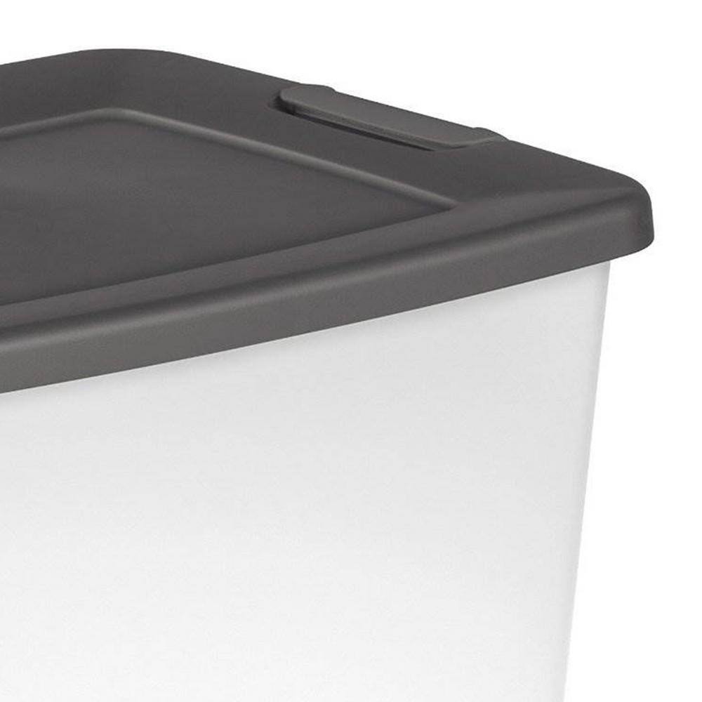 Sterilite 50 Qt. Stackable Latching Shelf tote Storage in Clear (12-Pack) 12 x 19373V06