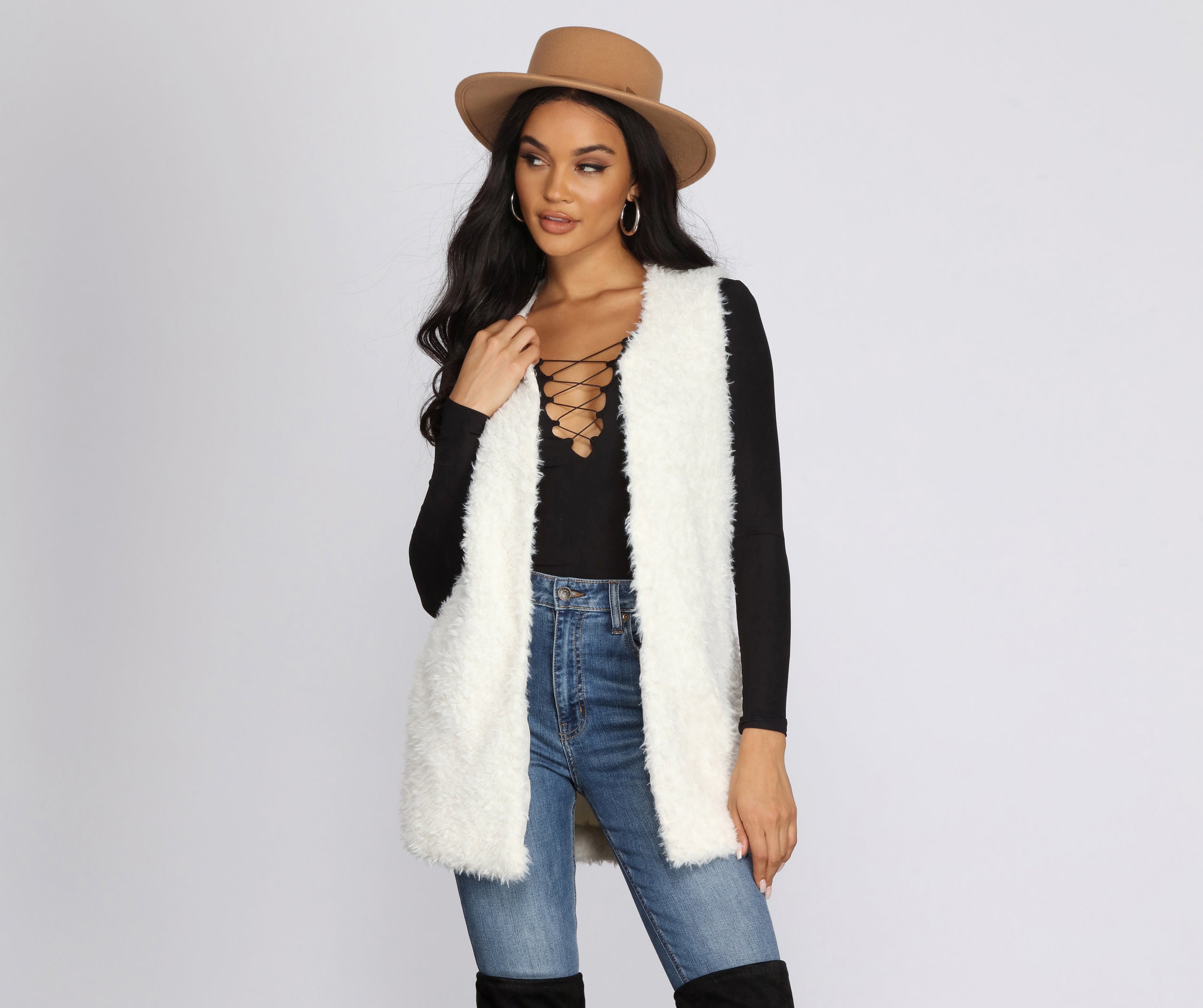 Pretty And Posh Faux Fur Vest