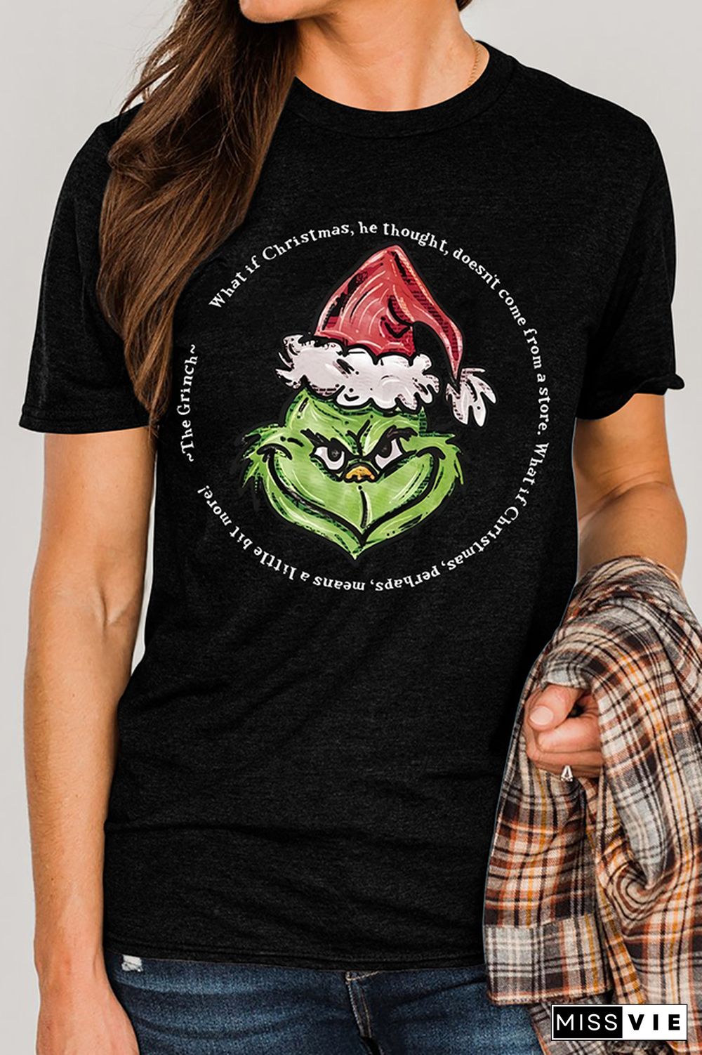 Grinch Christmas Graphic Tee Short Sleeves Wholesale