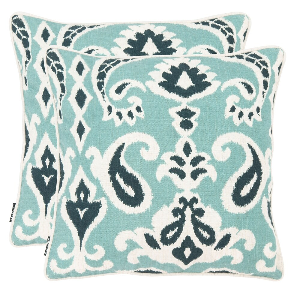 SAFAVIEH Paisley 22 inch Blue Decorative Pillows (Set of 2)