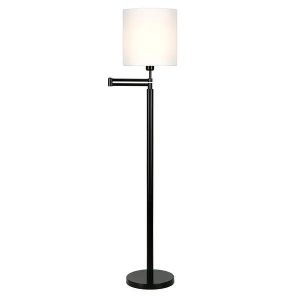 Moby Swing Arm Blackened Bronze Lamp Round/Empire Shade