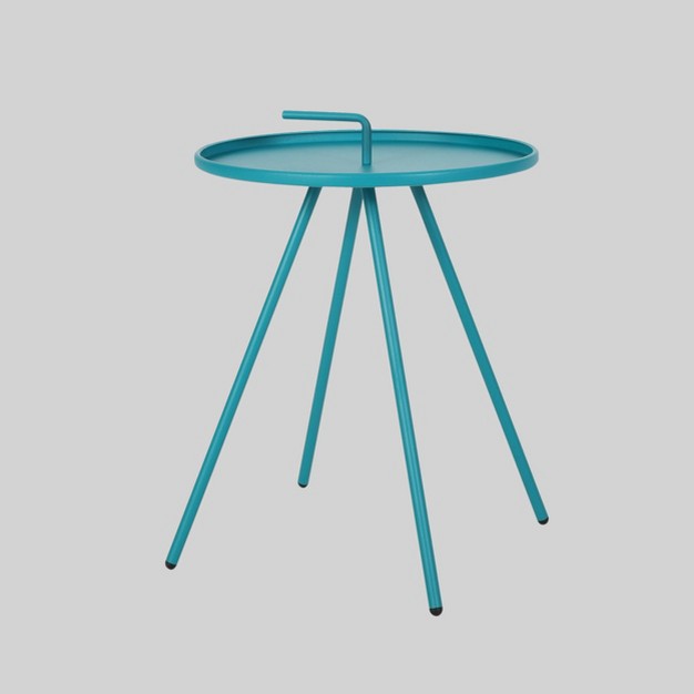 Vida Modern Patio Side Table Teal Christopher Knight Home