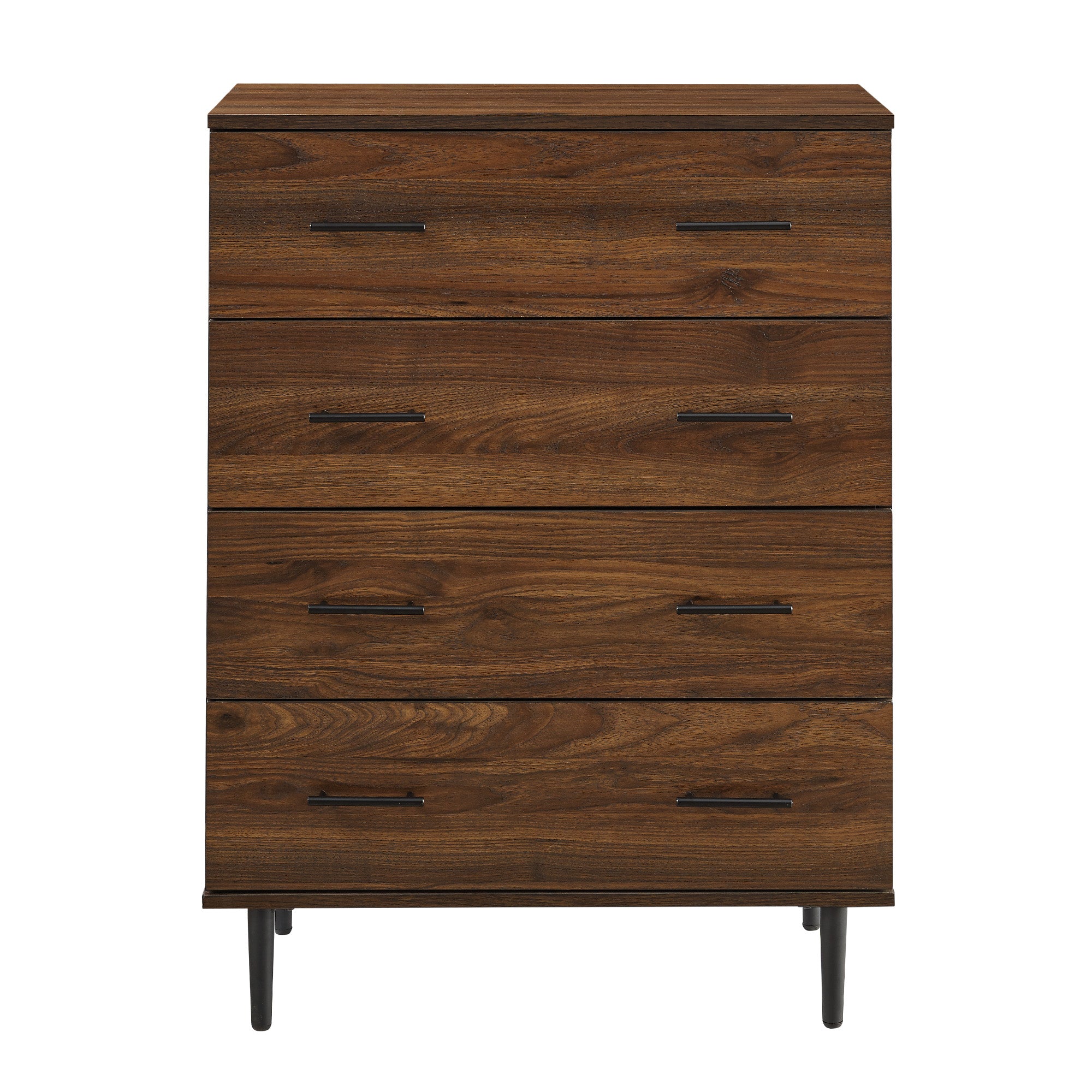 Manor Park Modern 4 Drawer Vertical Dresser, Dark Walnut