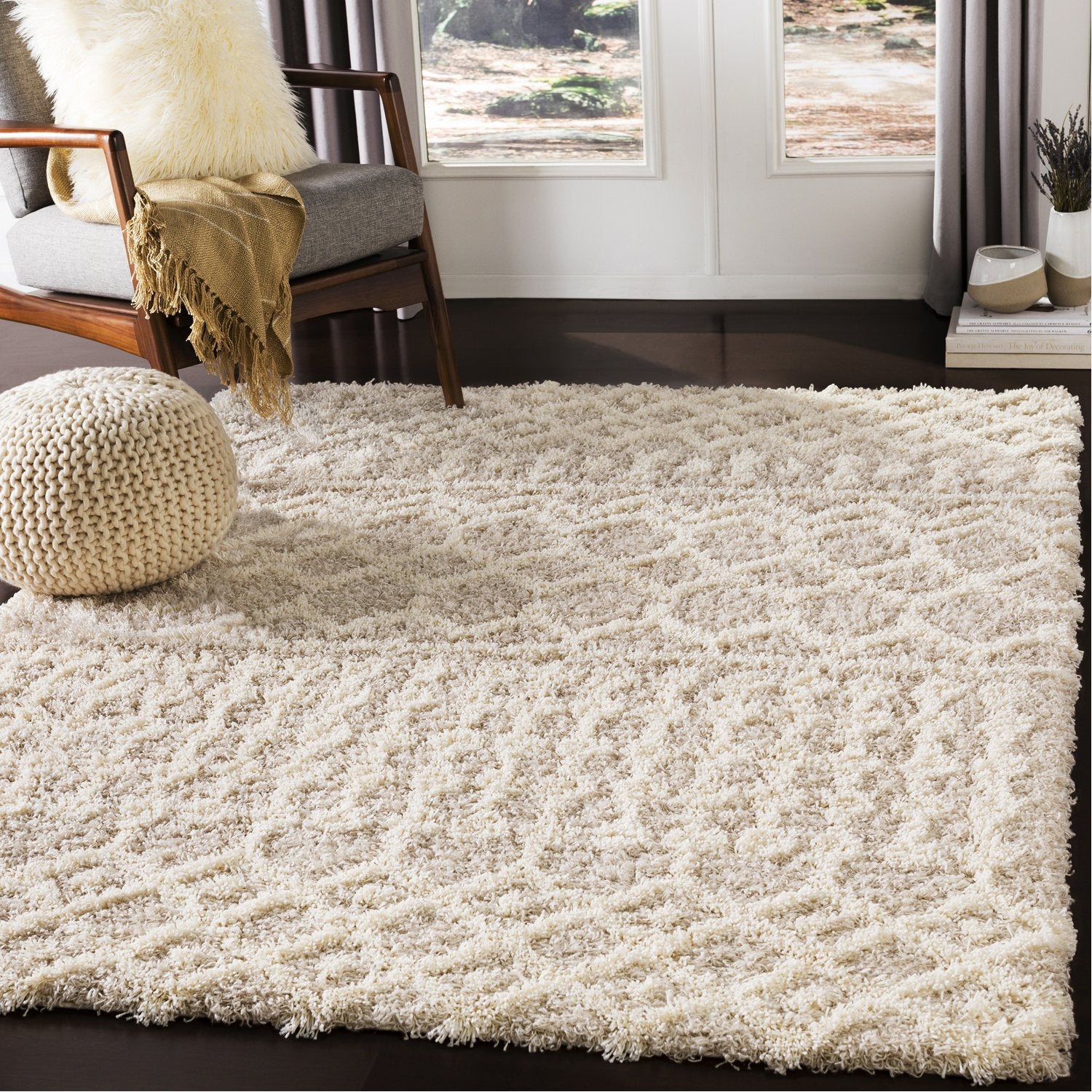 Urban Shag Rug in Cream, Beige