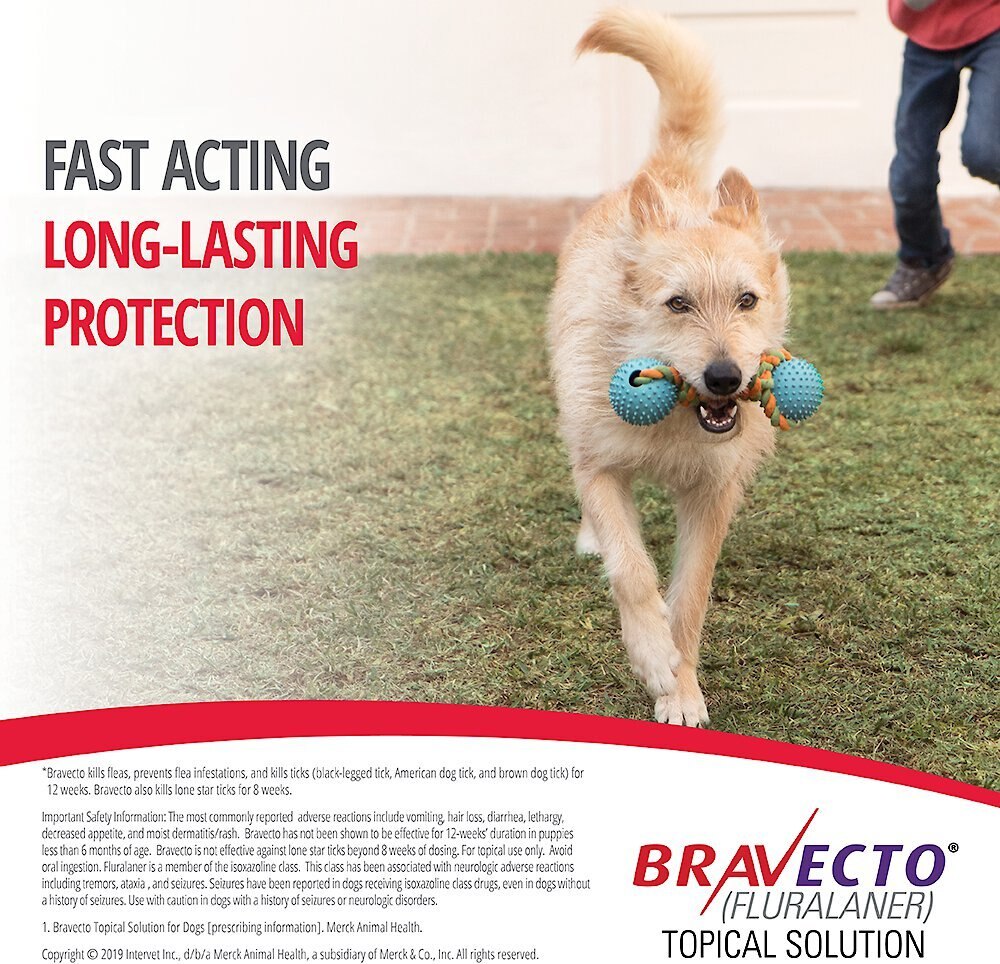 Bravecto Topical Solution for Dogs， 9.9-22 lbs， (Orange Box)