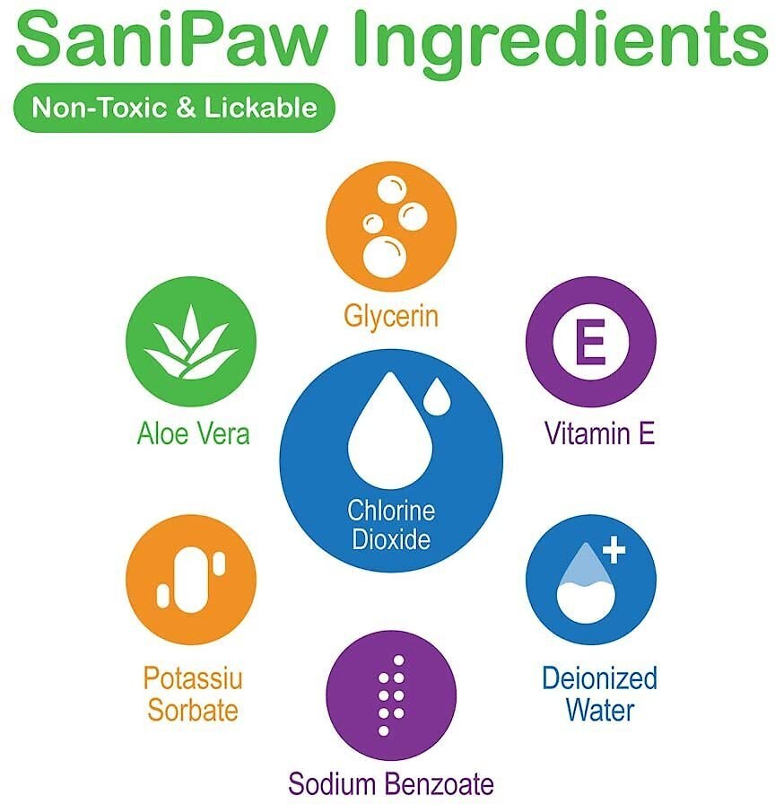 Pawz SaniPaw Sanitizing Dog and Cat Spray， 8-oz bottle