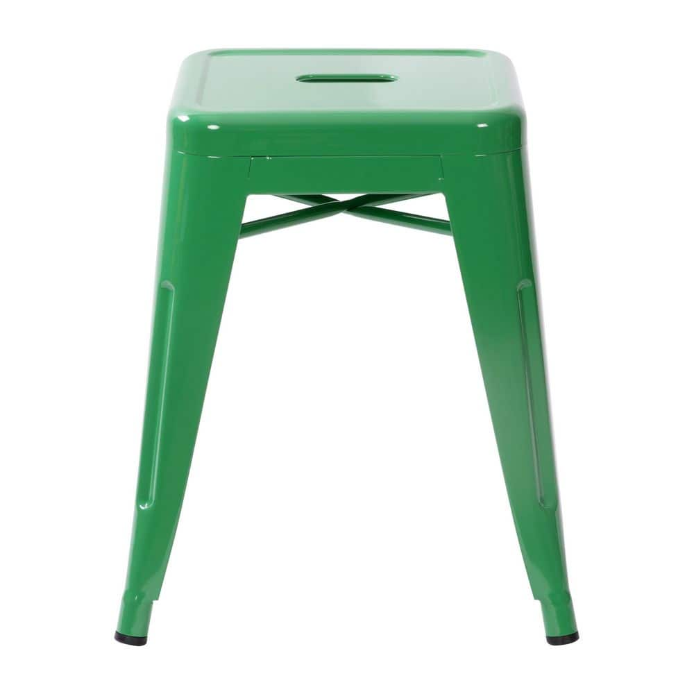 Carnegy Avenue 18 in. Green Backless Metal Bar Stool with Metal Seat Set of 4 CGA-ET-509914-GR-HD