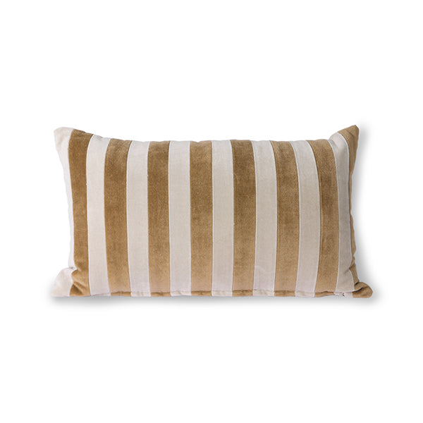 Striped velvet accent  pillow - brown