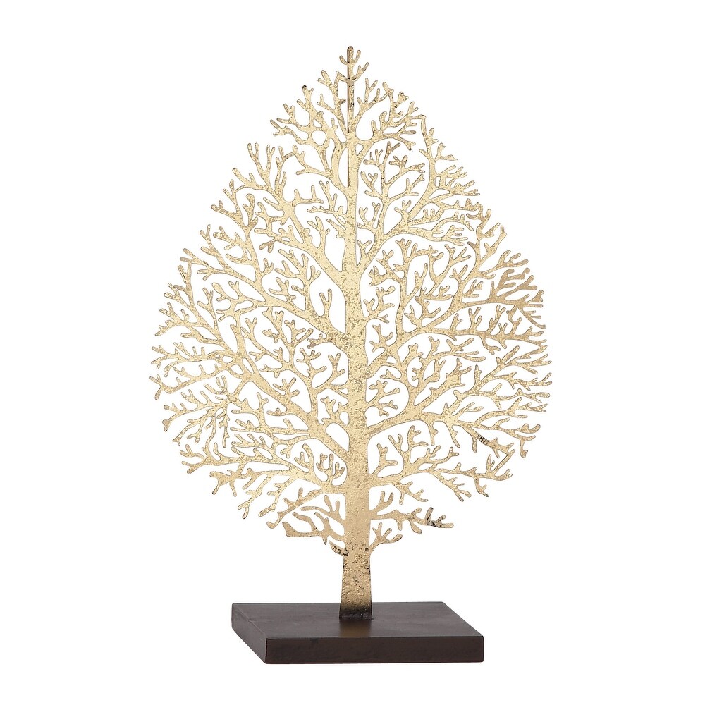 Gold Metal Leaf Sculpture   11 x 4 x 16
