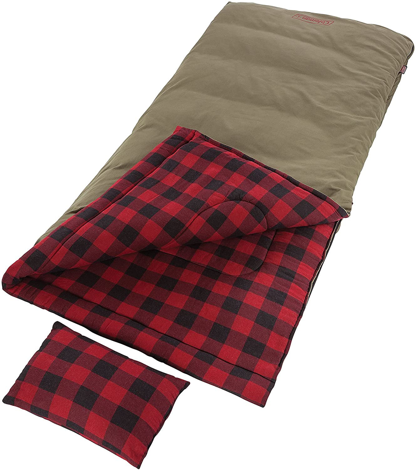 Coleman Big Game Big and Tall -5 Degree Sleeping Bag, Plaid Red