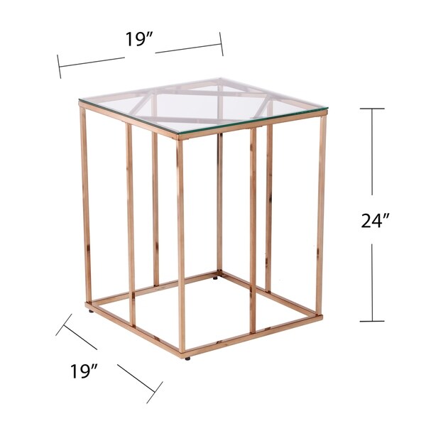 SEI Furniture Nindel Contemporary Champagne Metal Side Table