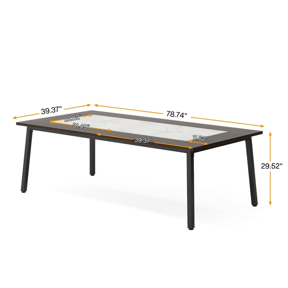 Modern 79 Inch Dining Table for 8 10 People