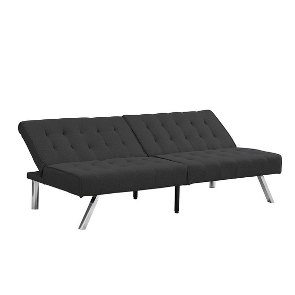 Wood Frame  Stainless Leg  Futon  Sofa Bed Espress...