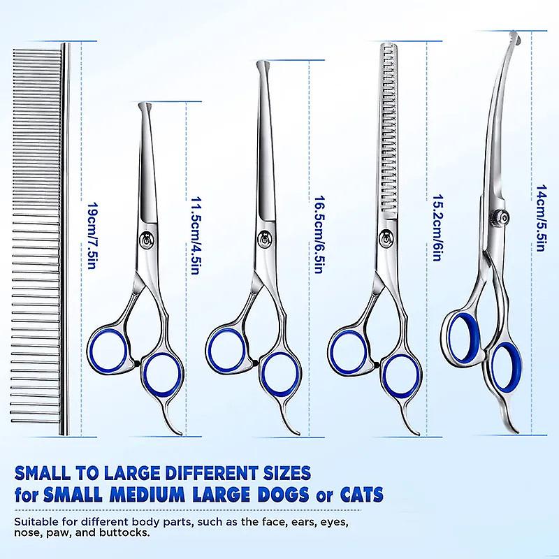 6 In 1 professional stainless steel dog scissors