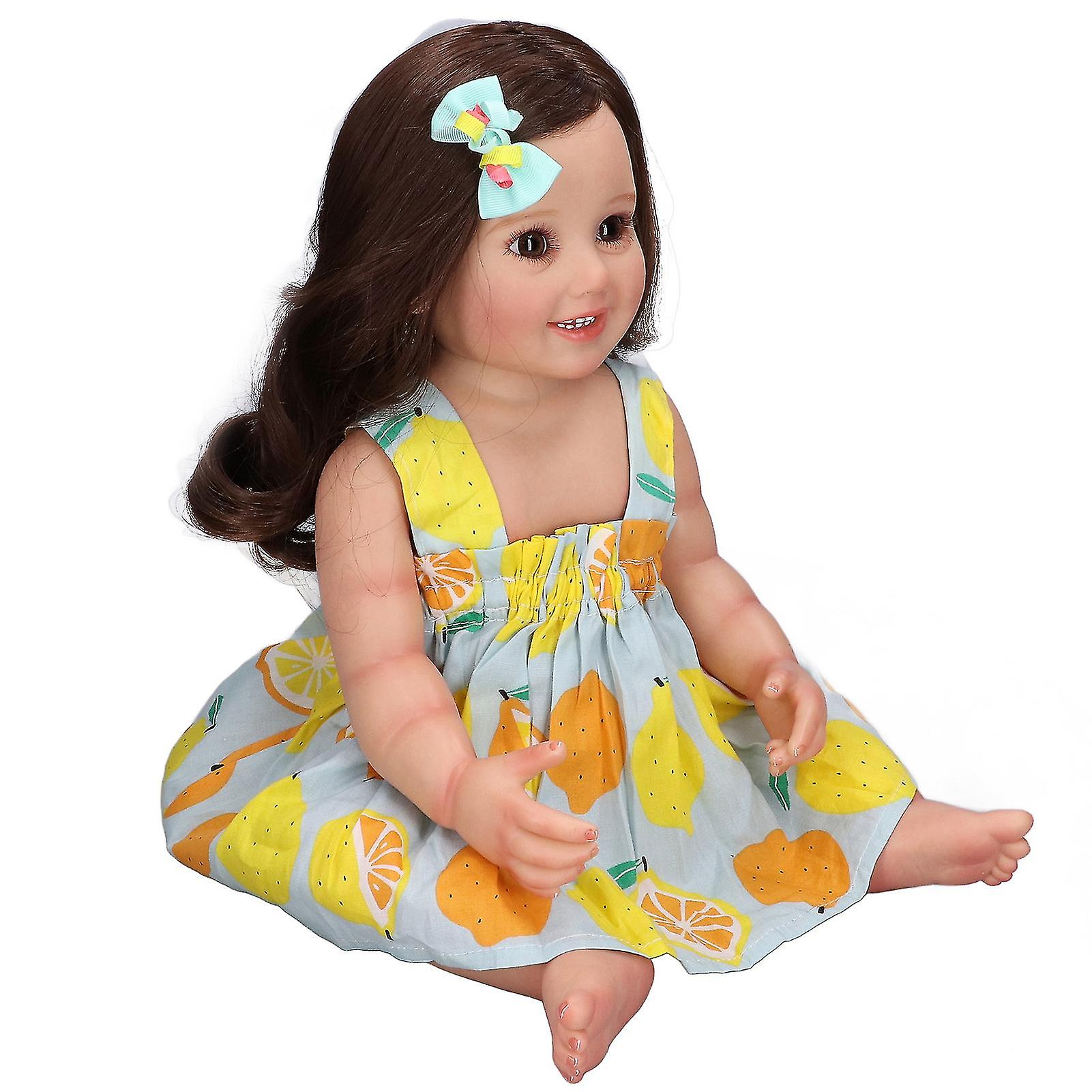 Reborn Baby Doll Full Vinyl Body Lifelike Newborn Baby Girls Dolls Gift with Clothes 55cm/21.7inches