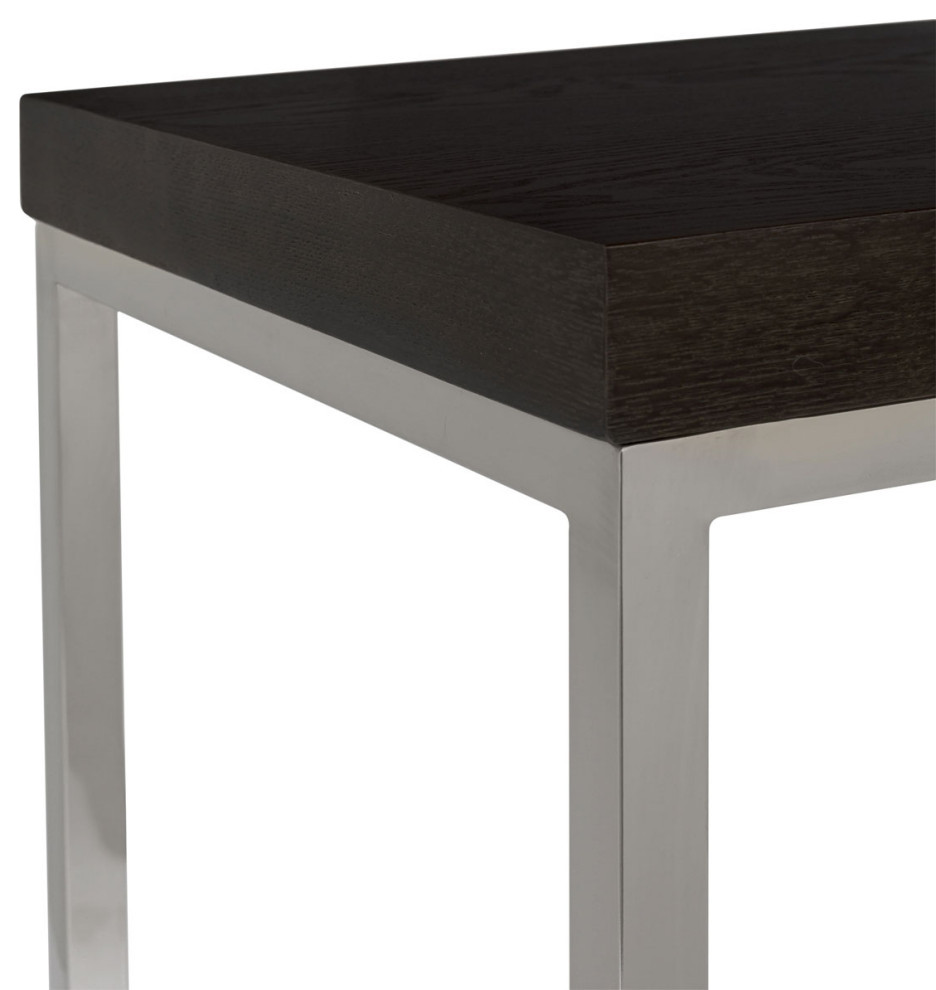 Vanna Black Glass Top Square End Table   Contemporary   Side Tables And End Tables   by AED Luxury Home Decor  Houzz