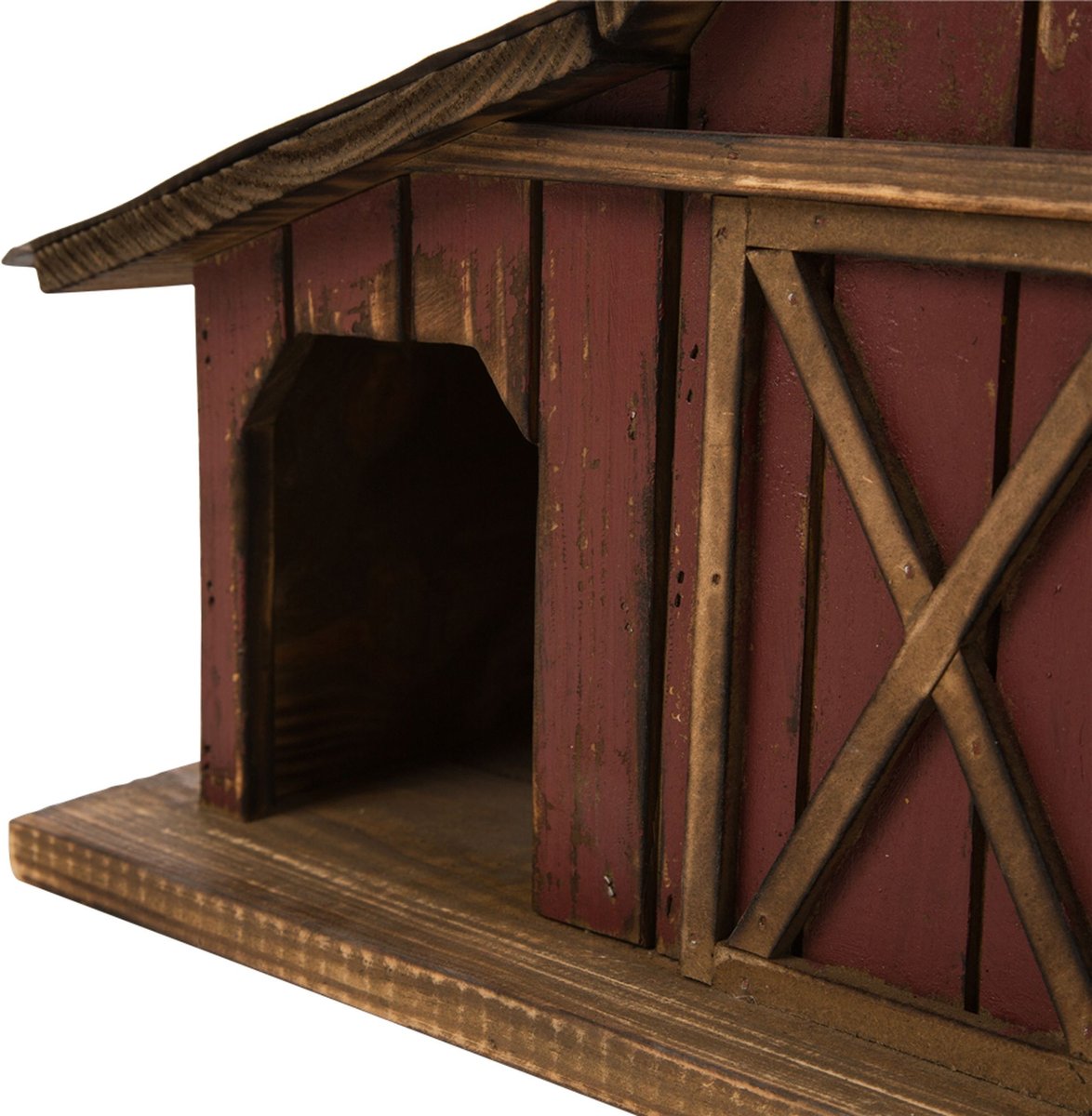 Glitzhome Extra-Large Rustic Wood Barn Bird House， 20.67-in