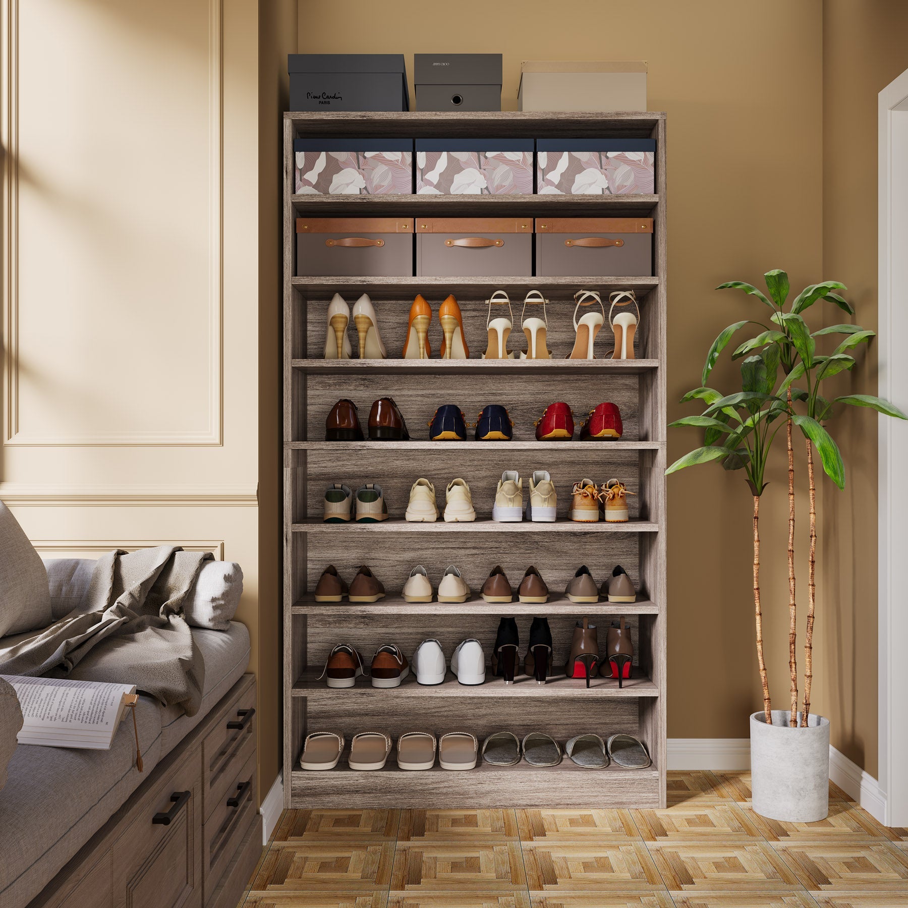 Freestanding Shoe Cabinet, 9-Tier 40-45 Pairs Shoe Storage Rack