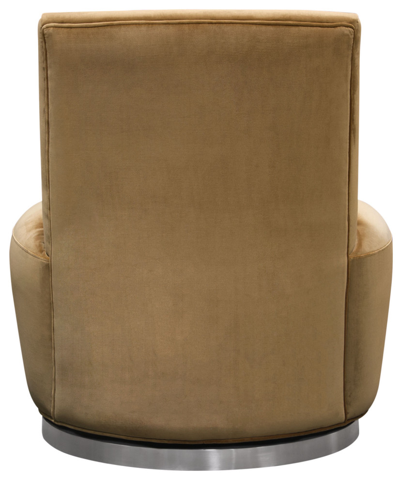 Accent Chair  Marigold Velvet Fabric With Polished Stainless Steel base   Contemporary   Armchairs And Accent Chairs   by Morning Design Group  Inc  Houzz