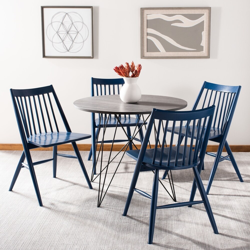 SAFAVIEH Dining 19 inch Wren Navy Spindle Dining Chair (Set of 2)