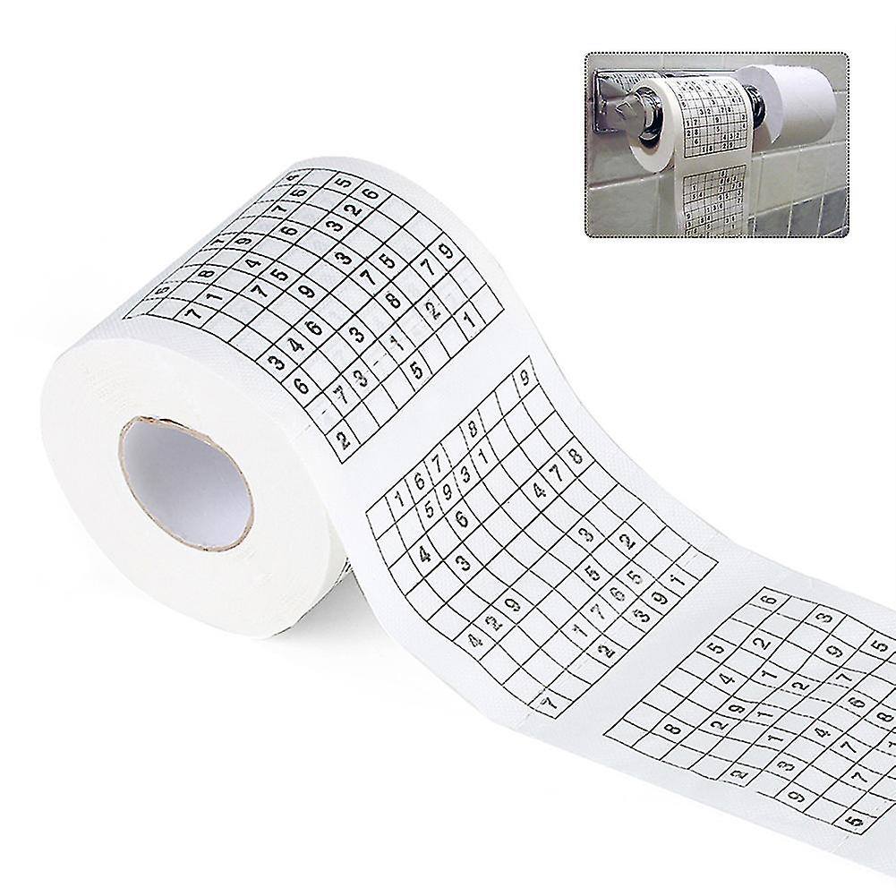 Wood Pulp Material Novelty Funny Number Sudoku Printed Bath Funny Toilet Paper