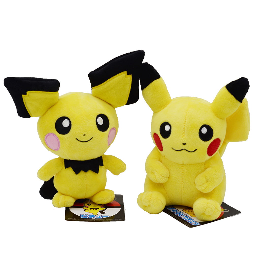 Takara Tomy Pokemon Pichu Plush Lovely Pikachu Juvenile Version Evolution Toy Hobby Collection Doll Kawaii Gift for Girl