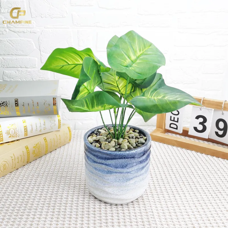 Indoor/Outdoor Decorative Artificial Greenery Plant Flower Pot  Plastic Plants for Wall and Floor Garden Supplies