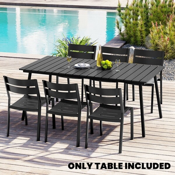 Outdoor Dining Furniture Rectangular Dining Table for 8 or 6 with Umbrella Hole