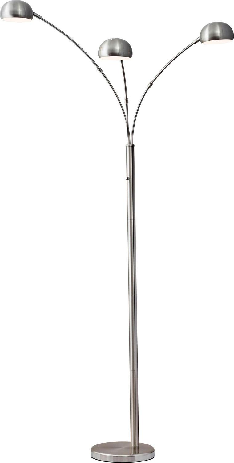 Adesso Domino Arc Lamp， Brushed Steel