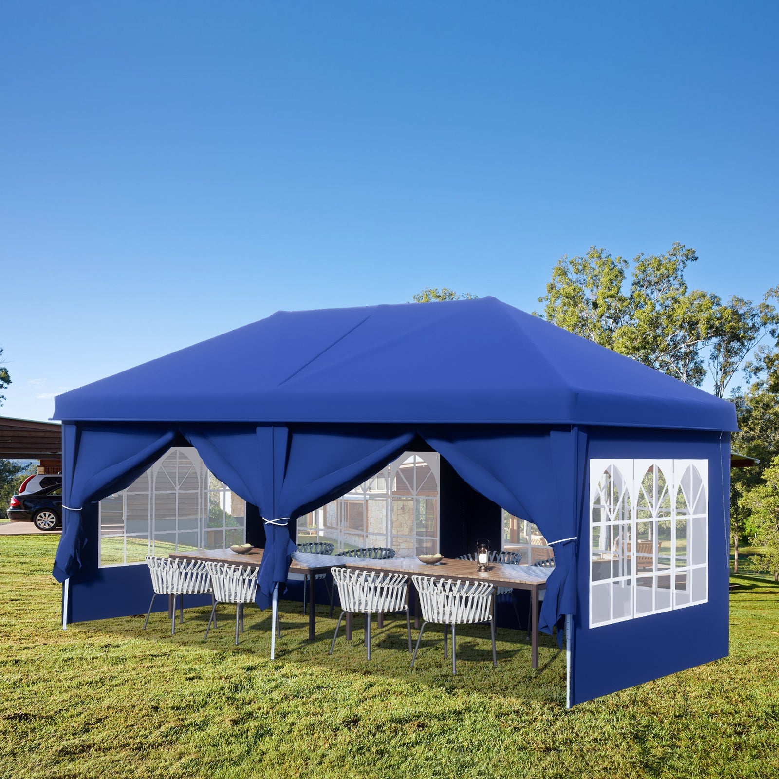 AVAWING 10 x 20 Canopy Tent with Sidewalls, Folding Pop Up Canopies Height Adjustable, Anti-UV & Waterproof Outdoor Canopy Tent with Portable Carry Bag for Parties, Patio, Commercial