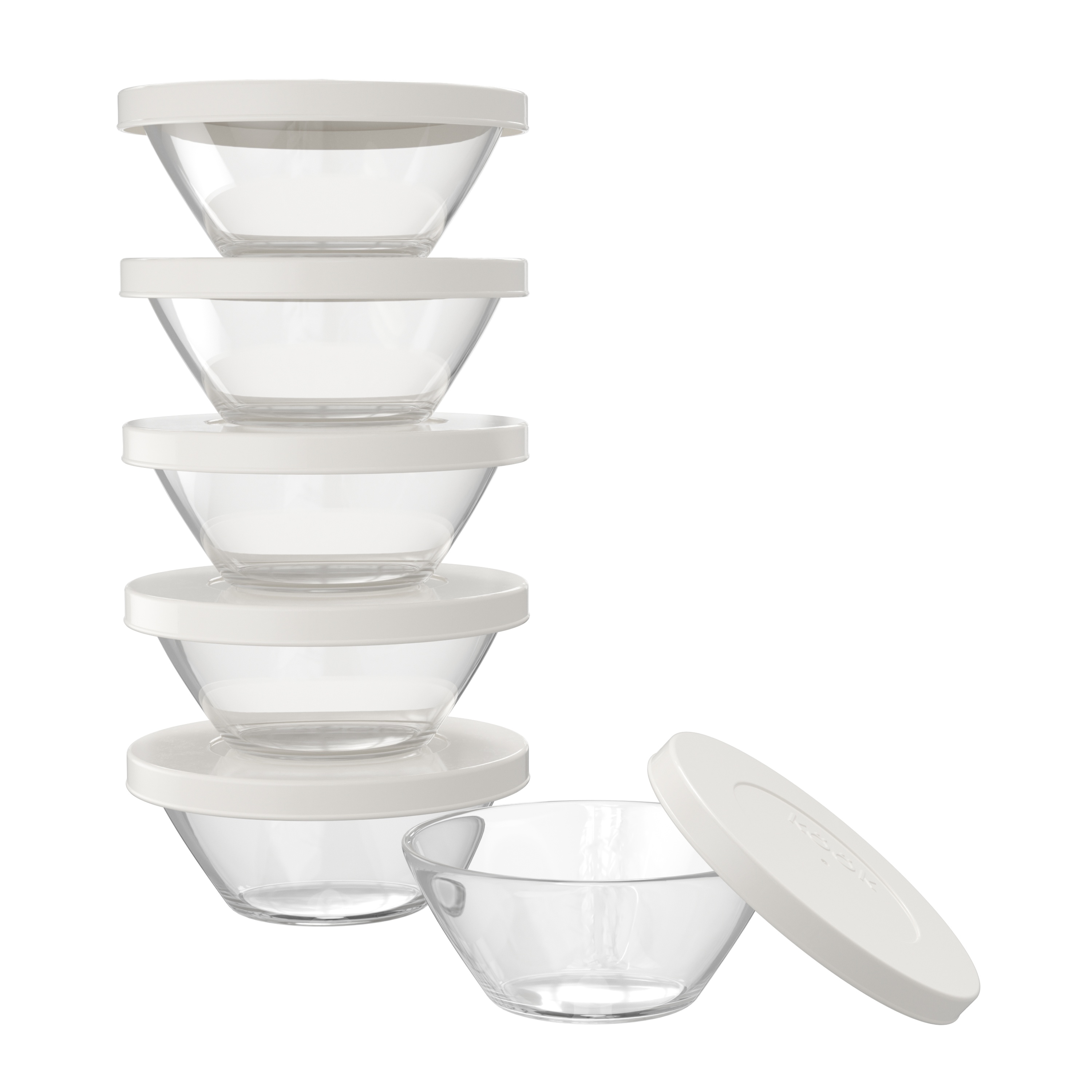 Kook Small Glass Prep and Dip Bowls， 7.25 oz， Set of 8