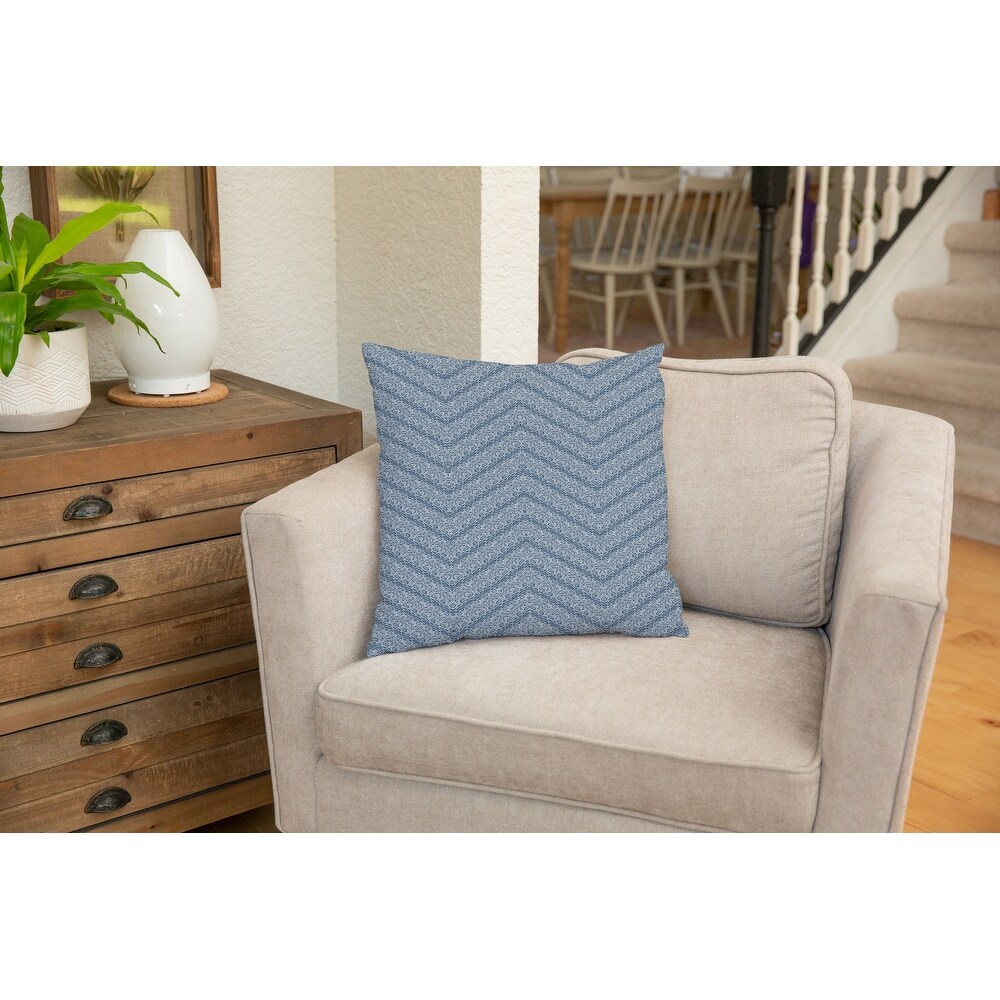 CHEVRON SNAKE BLUE Accent Pillow by Kavka Designs