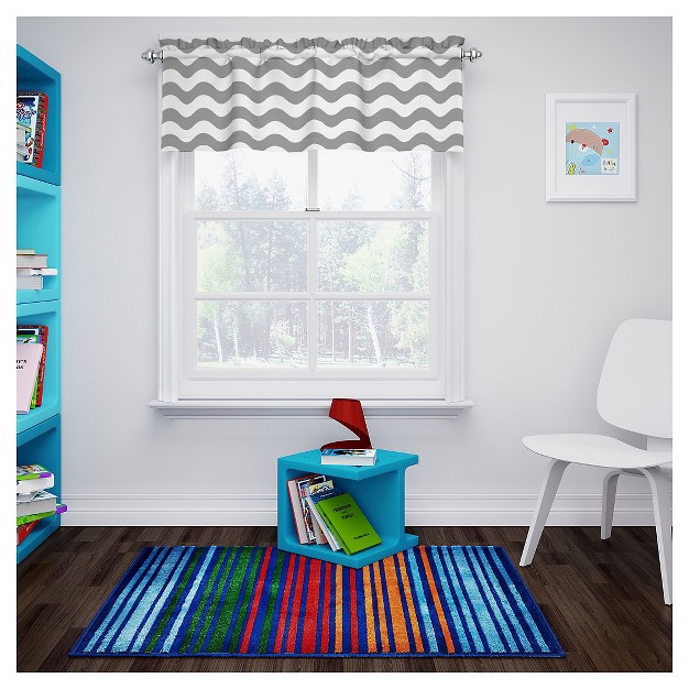 Wavy Chevron Room Darkening Kids x27 Window Valance Gray Eclipse My Scene