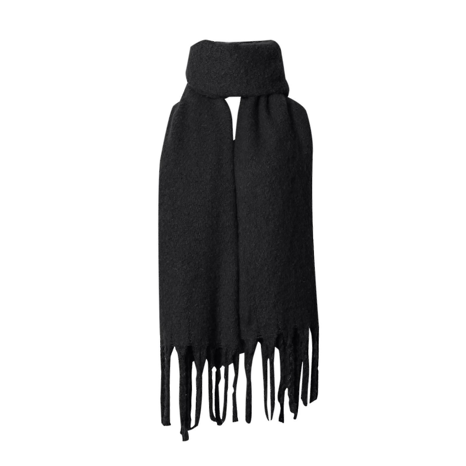 Women Autumn Fashion Pashmina Shawl Wrap Cape Solid Tassel Knitting Cardigan Scarf