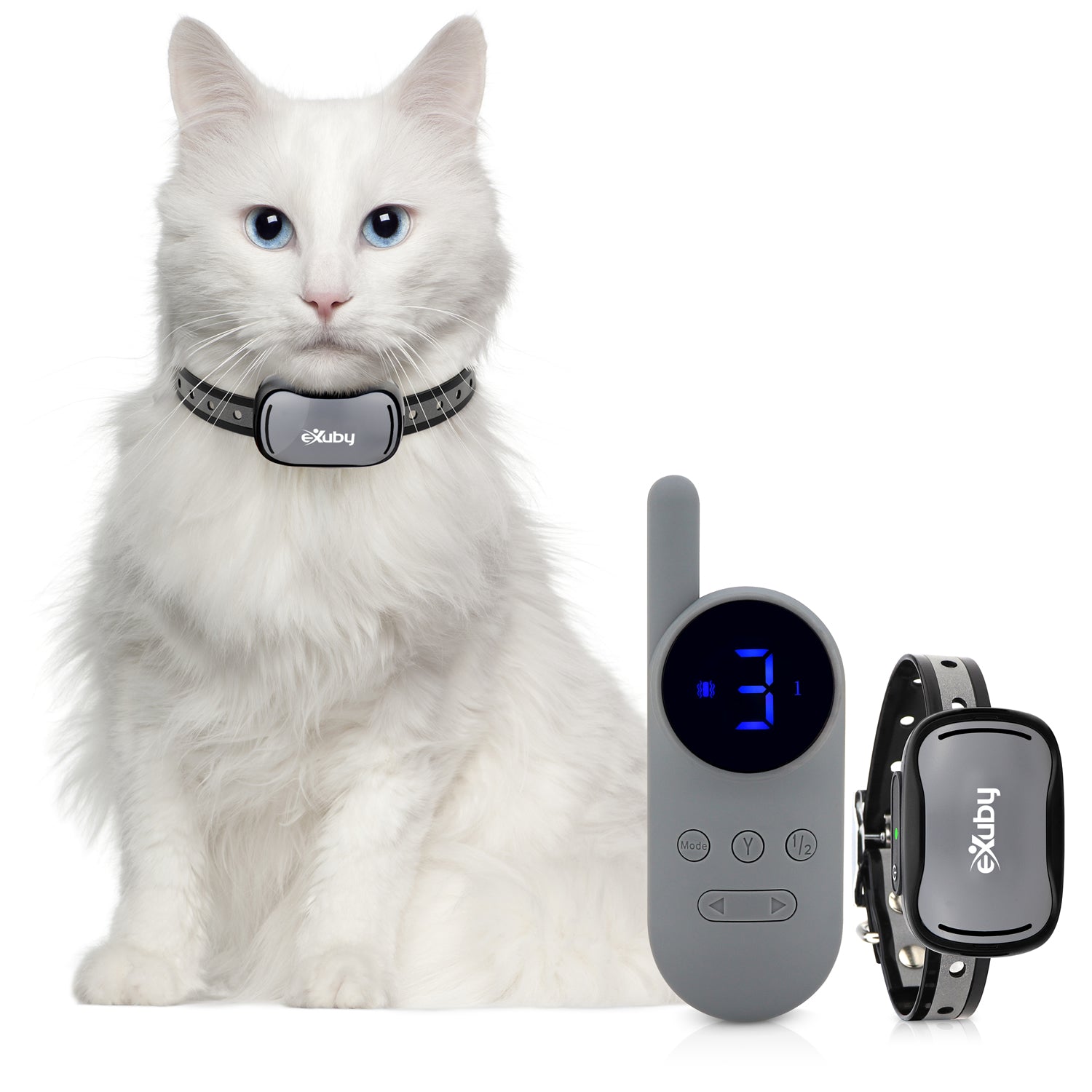 eXuby - Small and Gentle Cat Training Collar w/Remote - Designed for Training Cats - Prevents Unwanted Behaviors  - 3 Different Correction Modes - 9 Intensity Levels - Water Resistant – Sleek Design