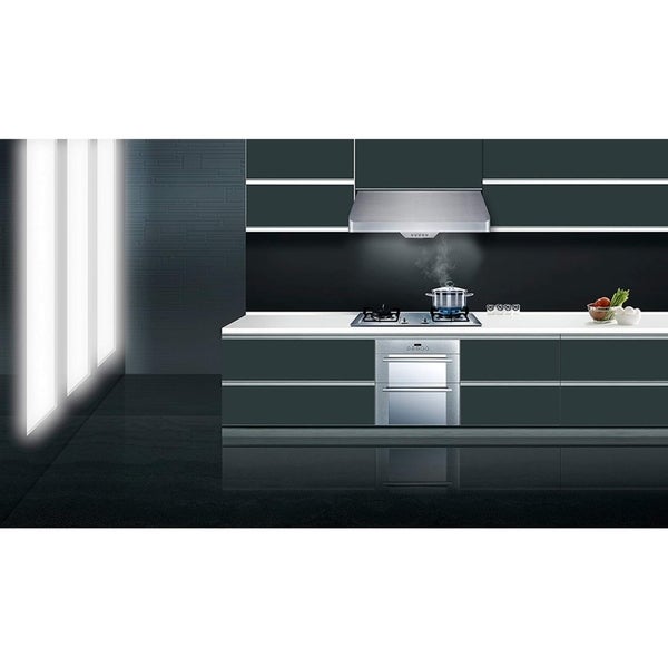 Winflo 30 in. Ductecd Stainless Steel Under Cabinet Range Hood with Baffle Filters， LED lights and 3 Speed Push Buttons