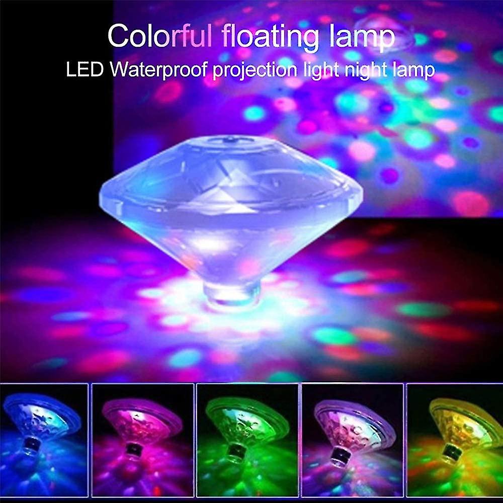 Color Floating Pool Light， Disco Bath Light， Ip68 Submersible Led Light， Led Underwater Light With 7 Modes (2pcs)