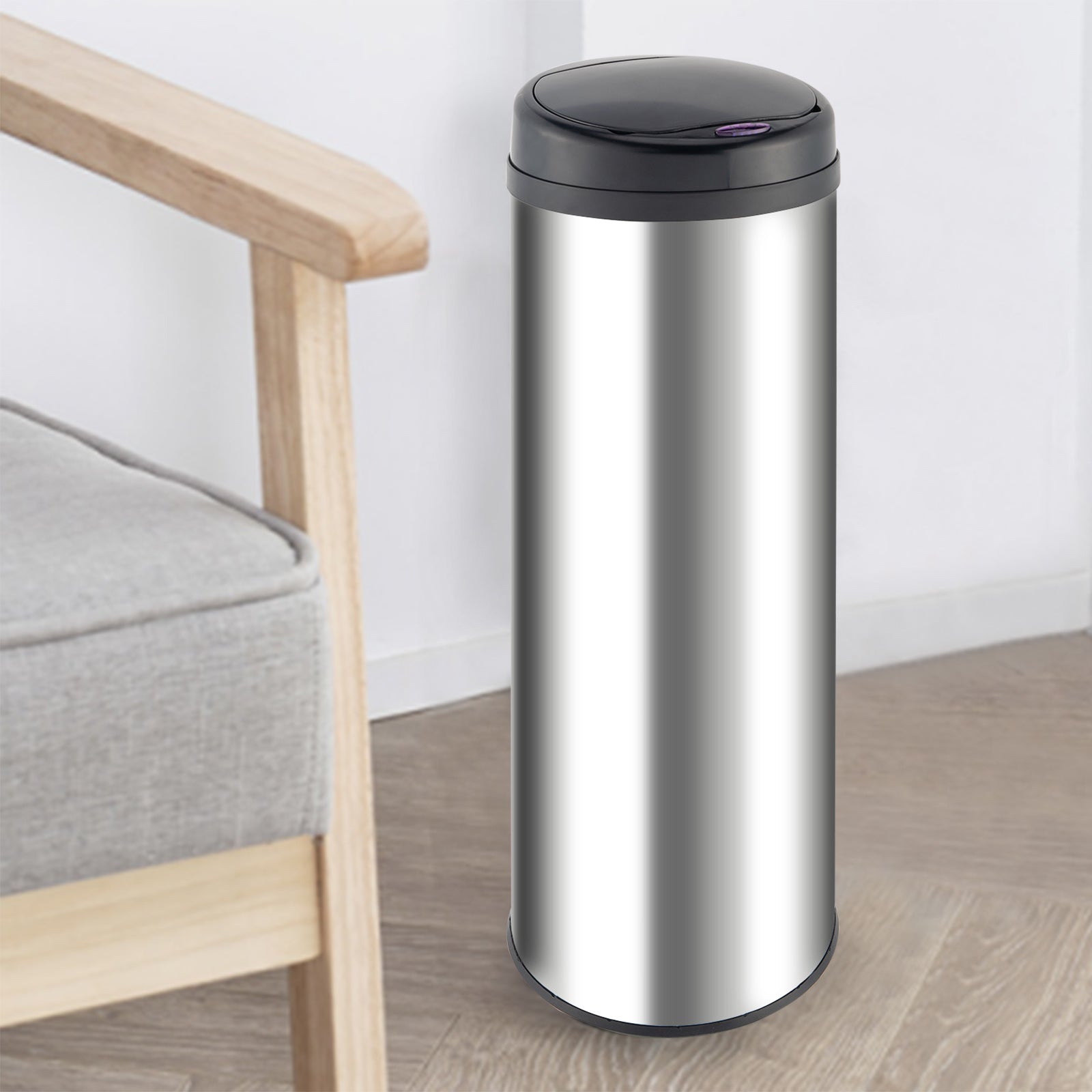 Luckinbaby 47L Automatic Trash Can， Cylindrical Smart Induction Rubbish Bin