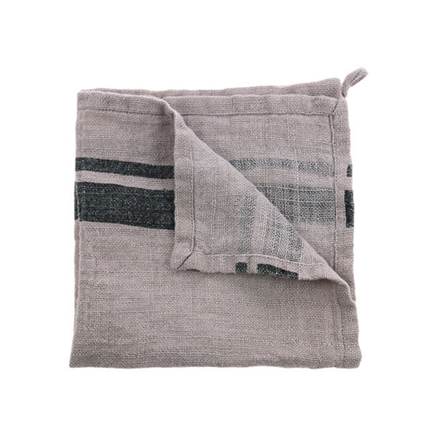 Natural striped linen napkins (set of 2)