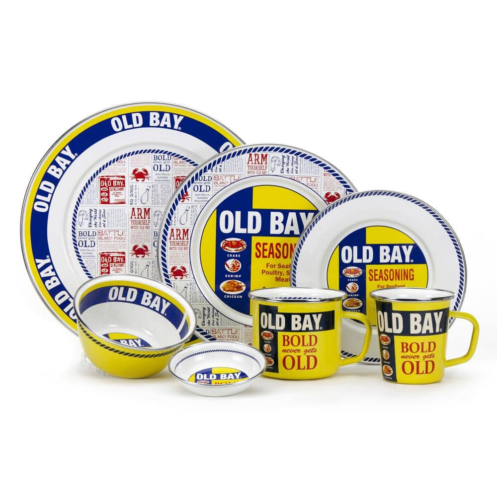 Golden Rabbit Old Bay 4 oz. Enameled Steel Round Tasting Bowl Set of 6 OB59S6