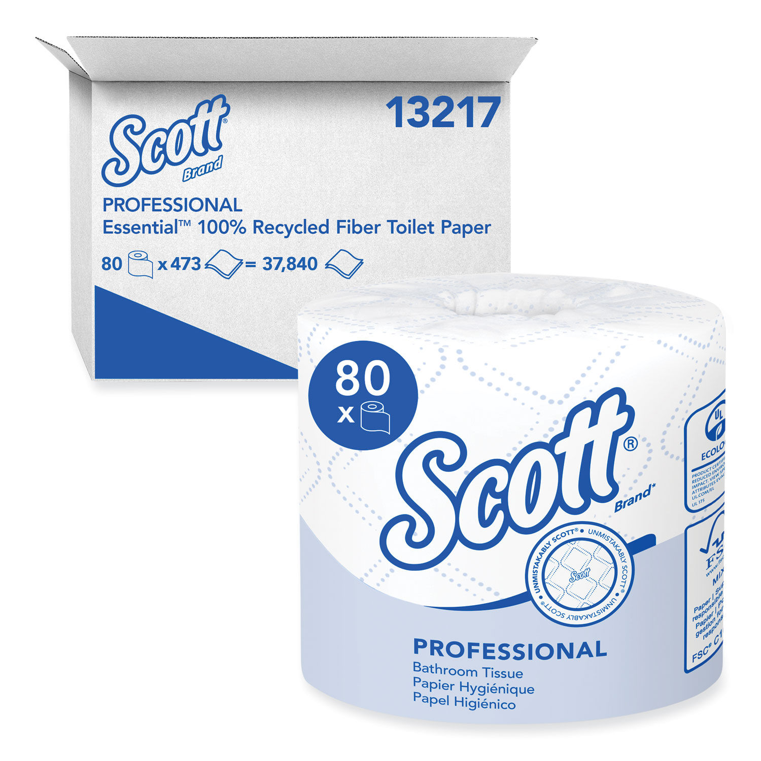 Essential 100% Recycled Fiber SRB Bathroom Tissue by Scottandreg; KCC13217