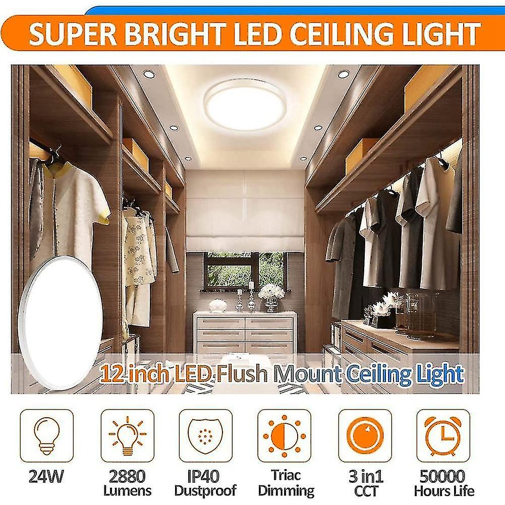 12 Inch 24w Smart App Ceiling Light Rgbcw 2700k-6500k Dimming Color Wifi 2.4g Remote Control Led Li