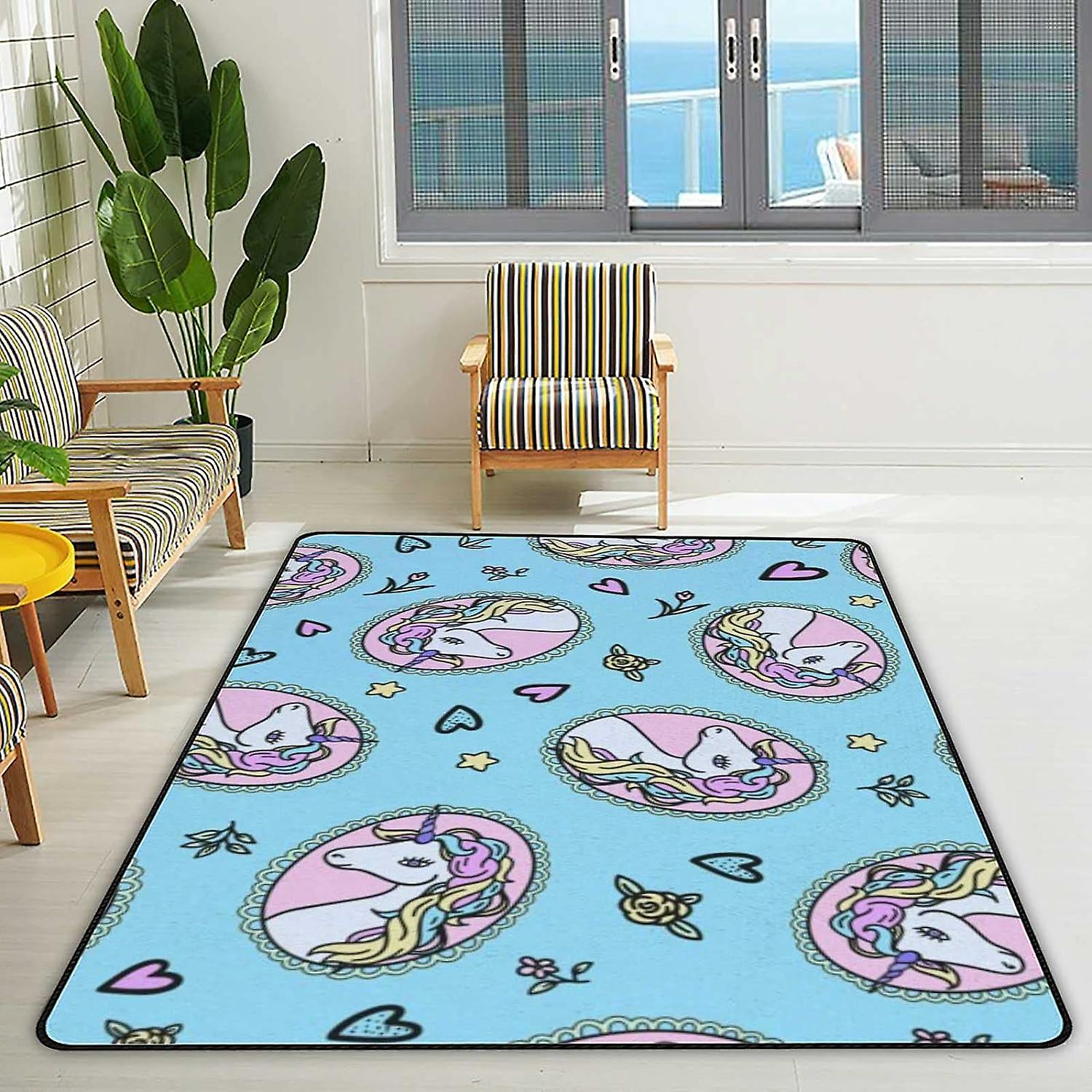 Soft Area Rugs Simple Board Game At Sand Floor Carpet Mat For Kids Playing Room Hardwood Floor Living Room 63x48in