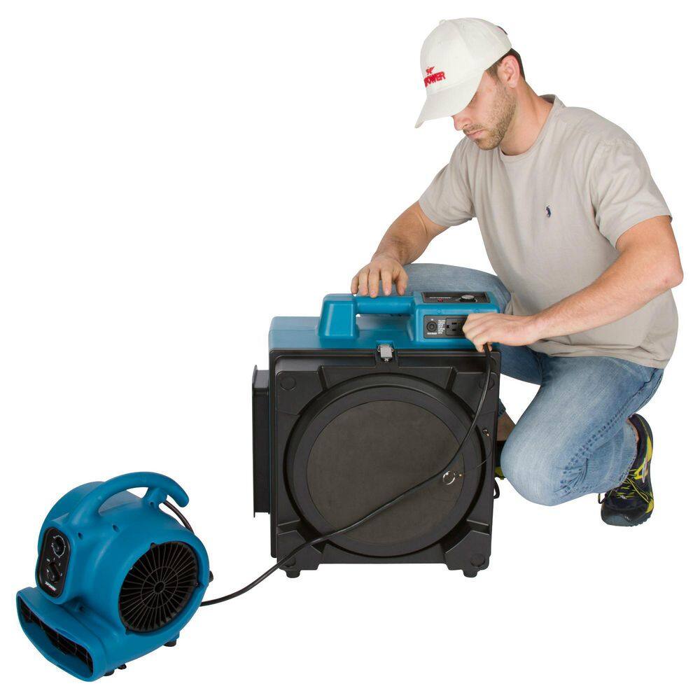 XPOWER 500 CFM Professional 3-Stage HEPA Mini Air Scrubber Purifier X-2480A-Blue