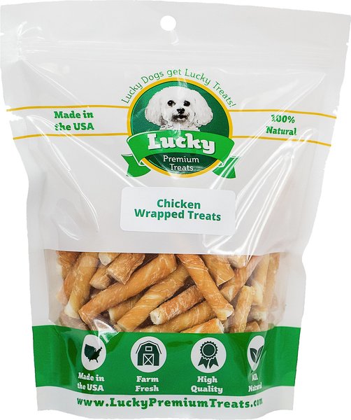 Lucky Premium Treats Extra Small Chicken Wrapped Rawhide Dog Treats