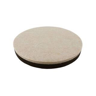 Everbilt 3-12 in. Beige and Black Round Felt Heavy Duty Furniture Slider Pads for Hard Floors (16-Pack) 4733444EB