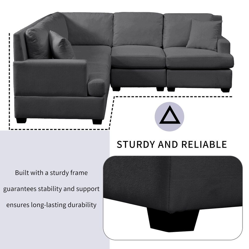 Modern Sectional Modular Sofa with Solid Frame