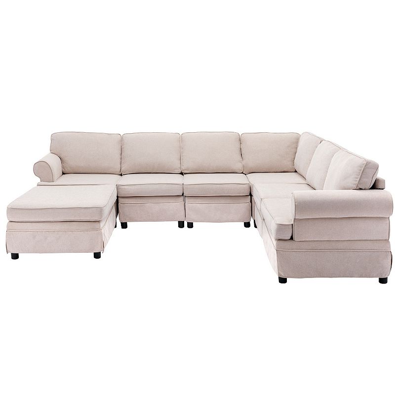 F.c Design 108.6 Fabric Upholstered Modular Sofa Collection Customizable Couch