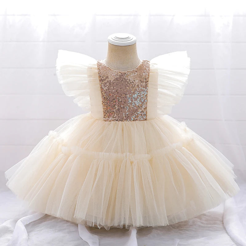 Toddler 1st Birthday Dress For Baby Girl Clothes Sequin Baptism Princess Tutu Dress Girls Dresses Party Costume 0-5 Year